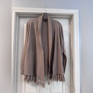 Pink Clover Taupe Cardigan Sweater Long Knit